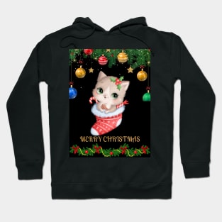 MERRY Christmas cat design Hoodie